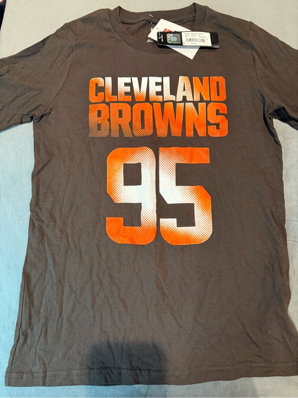NFL Cleveland Browns Brown Tee with Orange and White Graphics